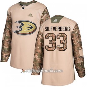 Män Ishockey Anaheim Ducks Tröja Jakob Silfverberg 33 Adidas 2017-2018 Camo Veterans Day Practice Authentic